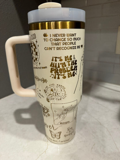 Eras anti lover tour Dupe or Stanley 40 oz tumbler - Firebolt Custom