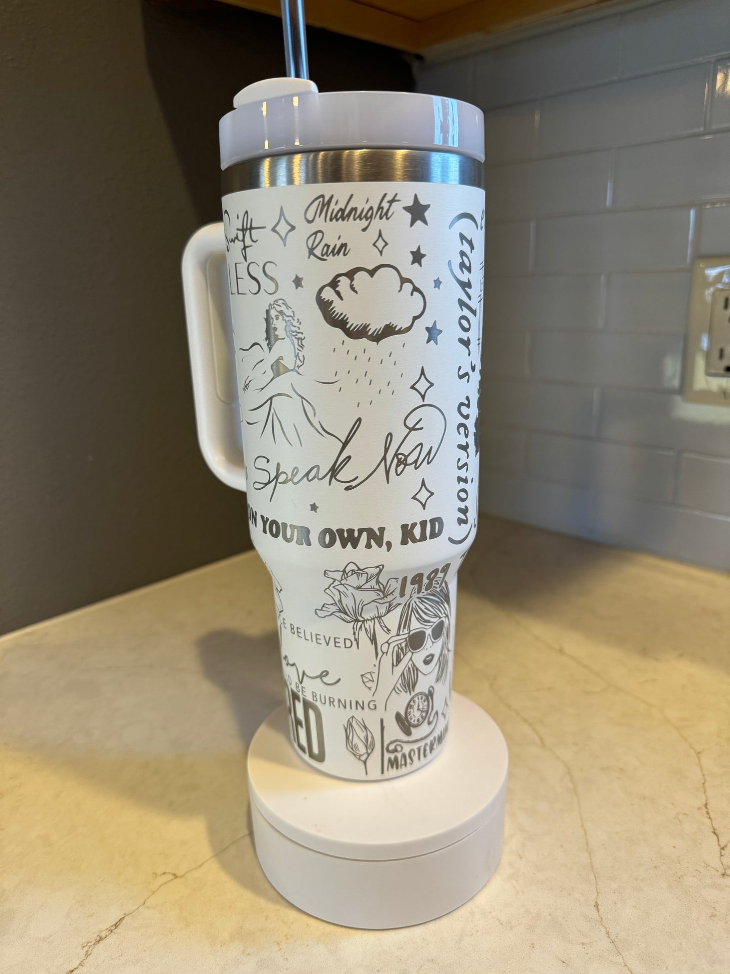 Eras tour anti lover 3 full wrap 40oz Stanley Brand Quencher with Handle & Straw, Custom Engraved, Gift For Her, 40 oz Travel Mug - Firebolt Custom