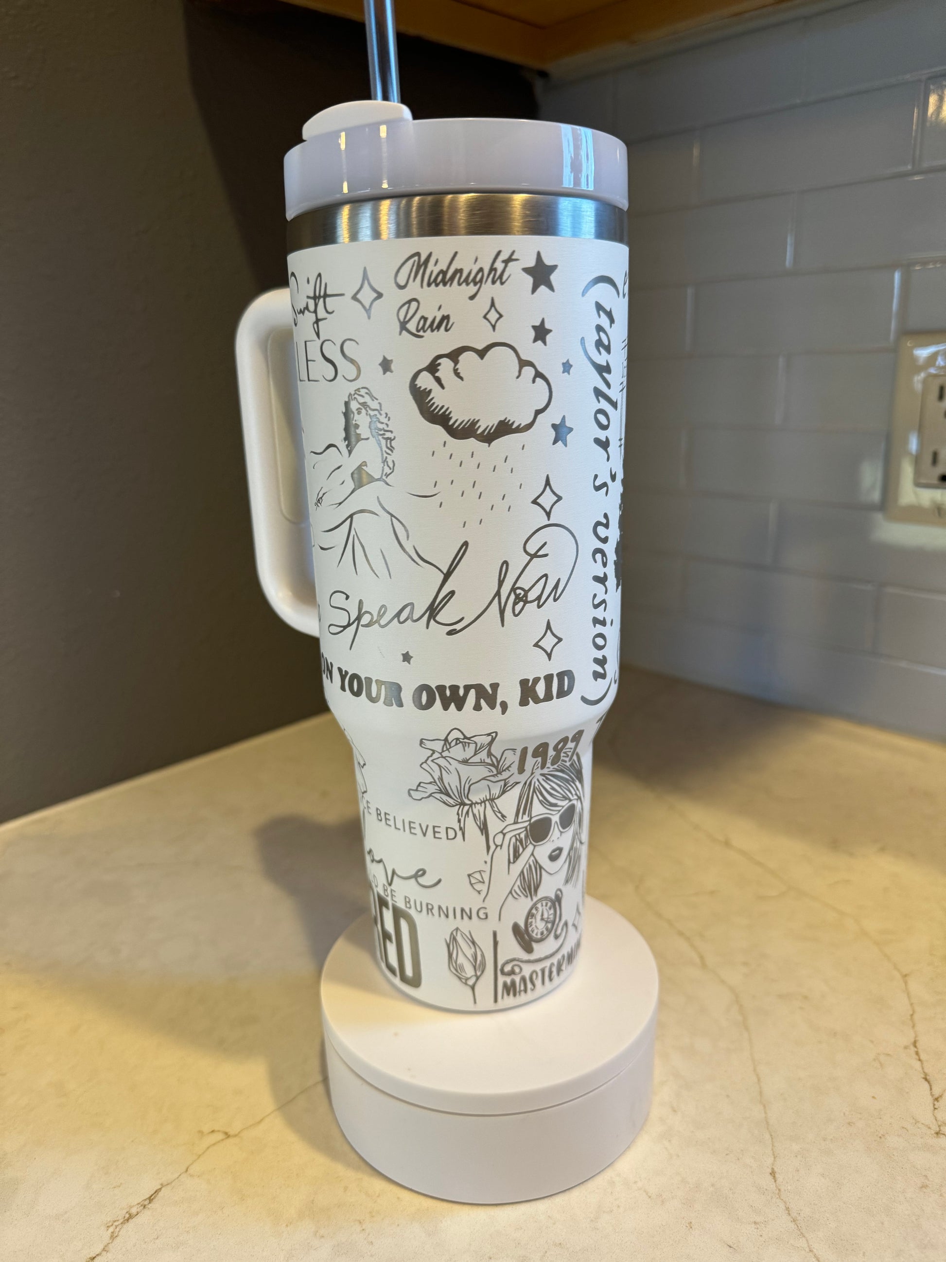 Eras tour anti lover 3 full wrap 40oz Stanley Brand Quencher with Handle & Straw, Custom Engraved, Gift For Her, 40 oz Travel Mug - Firebolt Custom