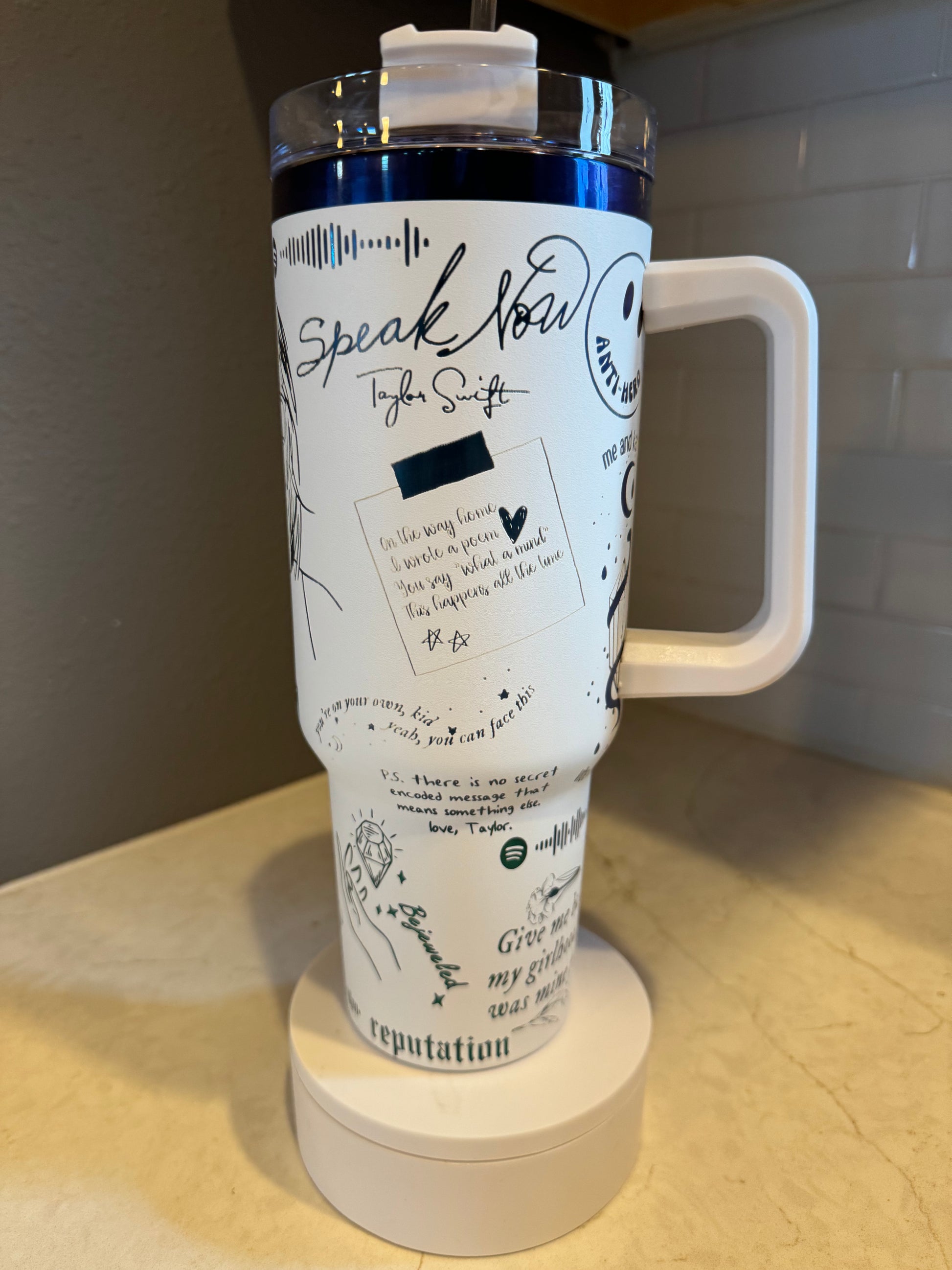 Eras tour anti lover 2 full wrap 40oz Stanley Brand Quencher with Handle & Straw, Custom Engraved, Gift For Her, 40 oz Travel Mug, - Firebolt Custom