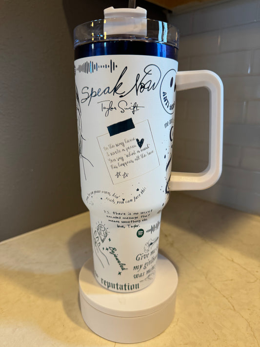 Eras tour anti lover 2 full wrap 40oz Stanley Brand Quencher with Handle & Straw, Custom Engraved, Gift For Her, 40 oz Travel Mug, - Firebolt Custom