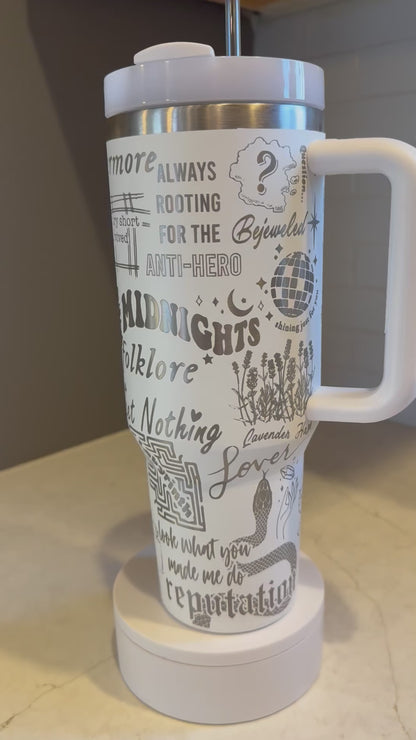 Eras tour anti lover 3 full wrap 40oz Stanley Brand Quencher with Handle & Straw, Custom Engraved, Gift For Her, 40 oz Travel Mug