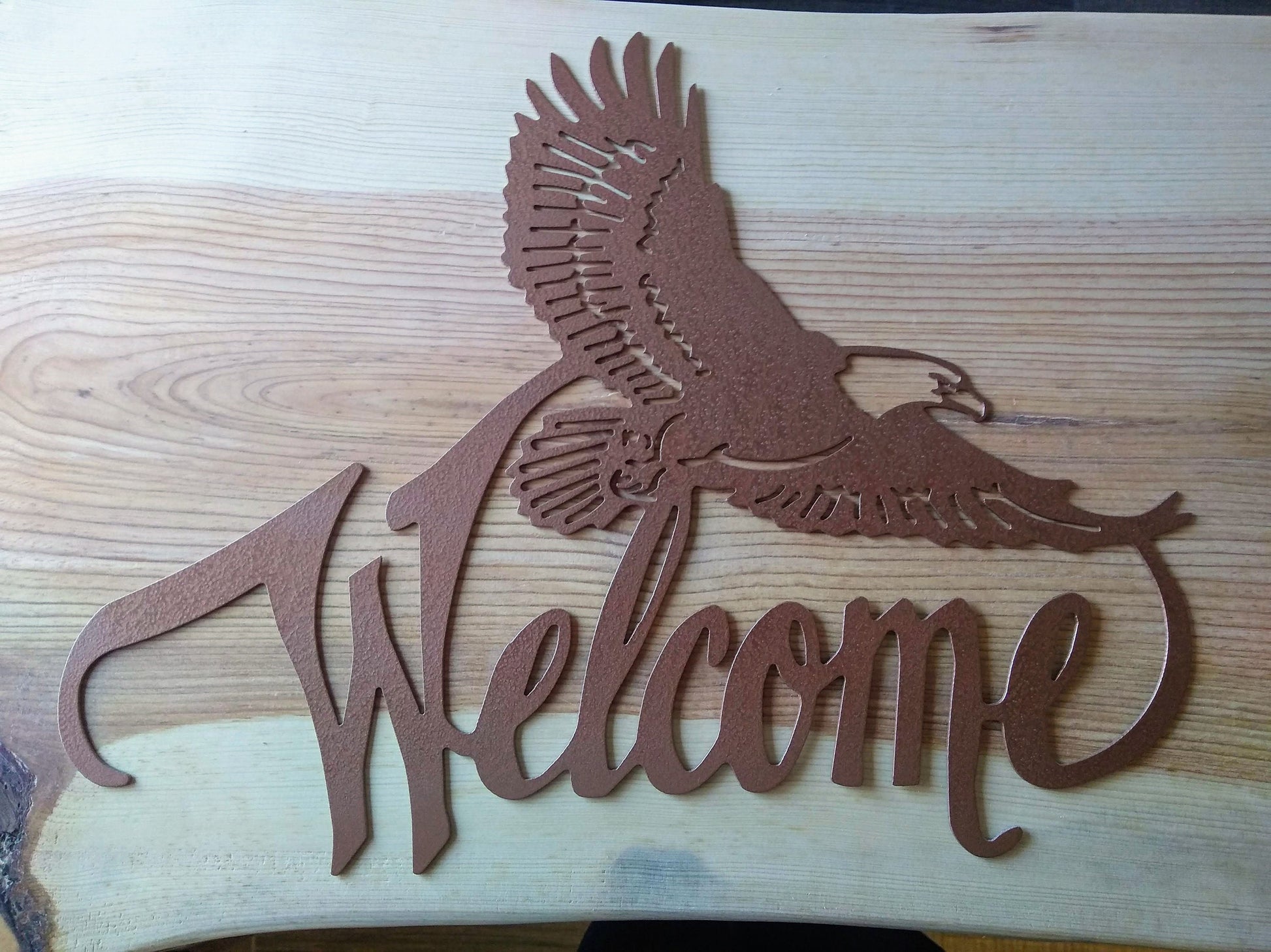 Eagle Welcome Sign | Metal | Single Panel | Made in USA | Free Shipping - Firebolt Custom