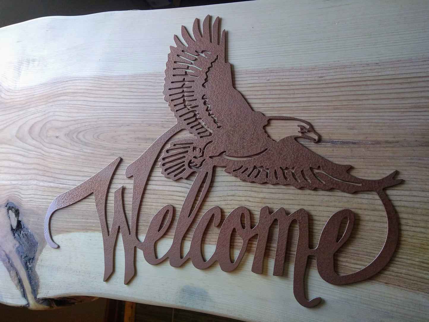 Eagle Welcome Sign | Metal | Single Panel | Made in USA | Free Shipping - Firebolt Custom