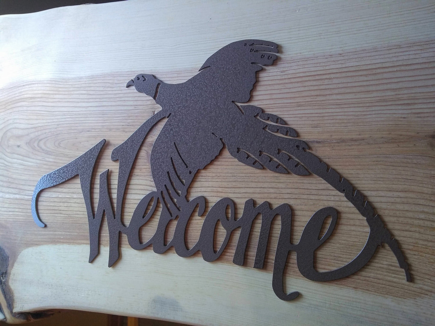 Pheasant Welcome Sign | Bird | Metal | Custom | Made in USA | Free Shipping - Firebolt Custom