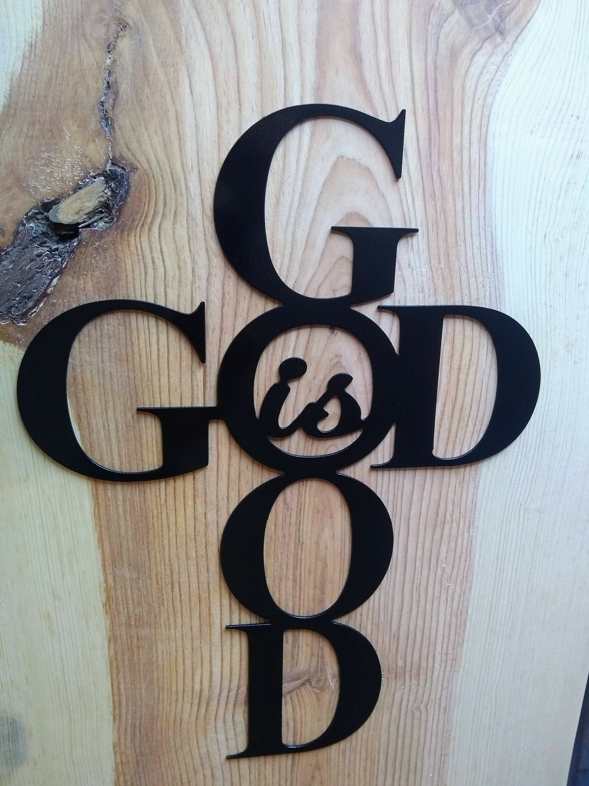 God is Good | Cross Shape | Metal Sign | Made in USA | Free Shipping - Firebolt Custom