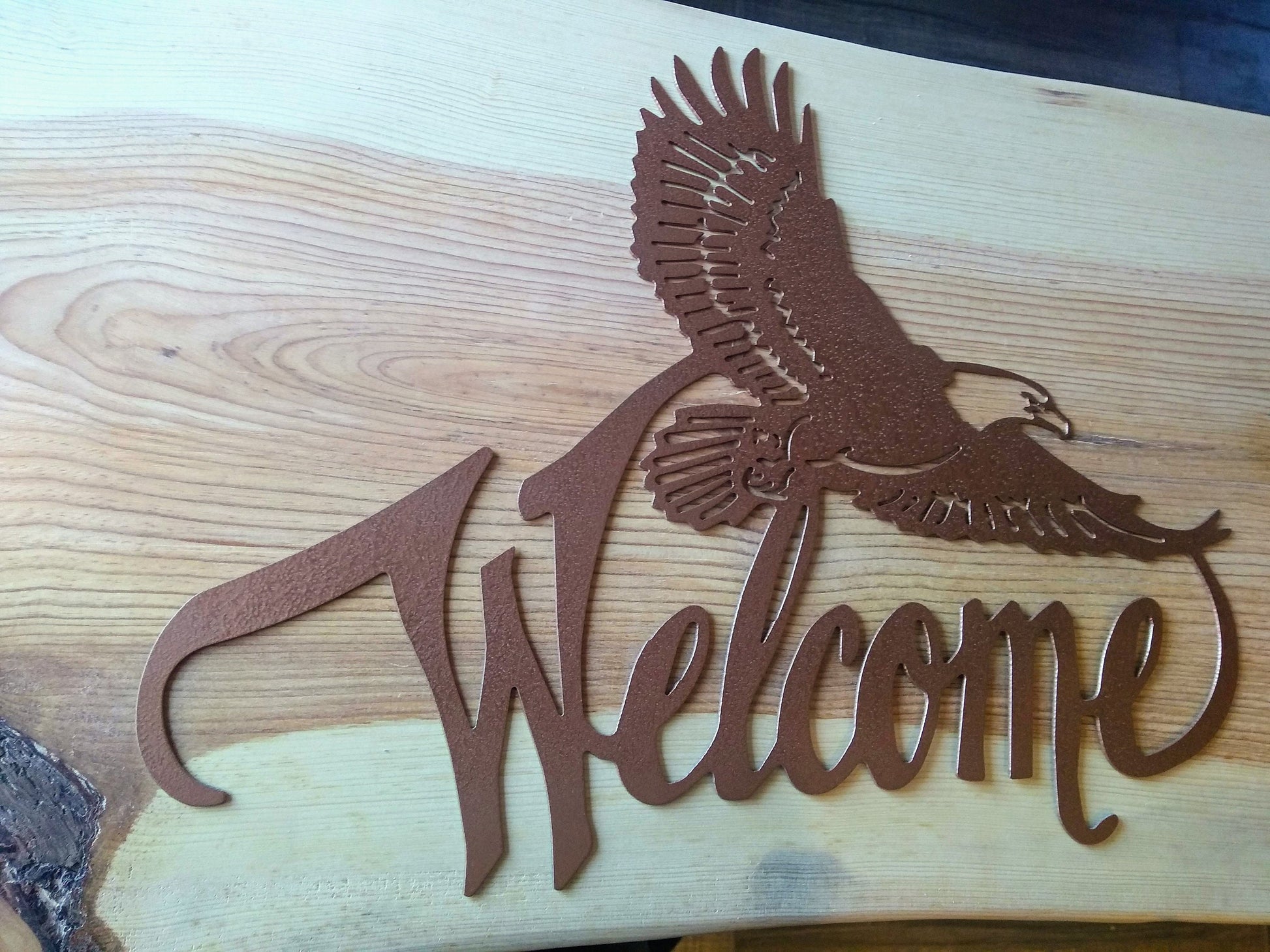 Eagle Welcome Sign | Metal | Single Panel | Made in USA | Free Shipping - Firebolt Custom