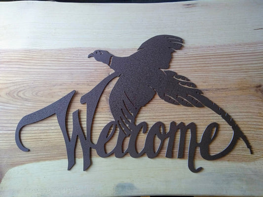 Pheasant Welcome Sign | Bird | Metal | Custom | Made in USA | Free Shipping - Firebolt Custom