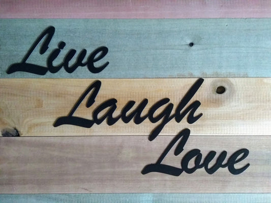 Live Laugh Love Set | Wall Hanging | Metal Words | Custom | Made in USA | Free Shipping - Firebolt Custom