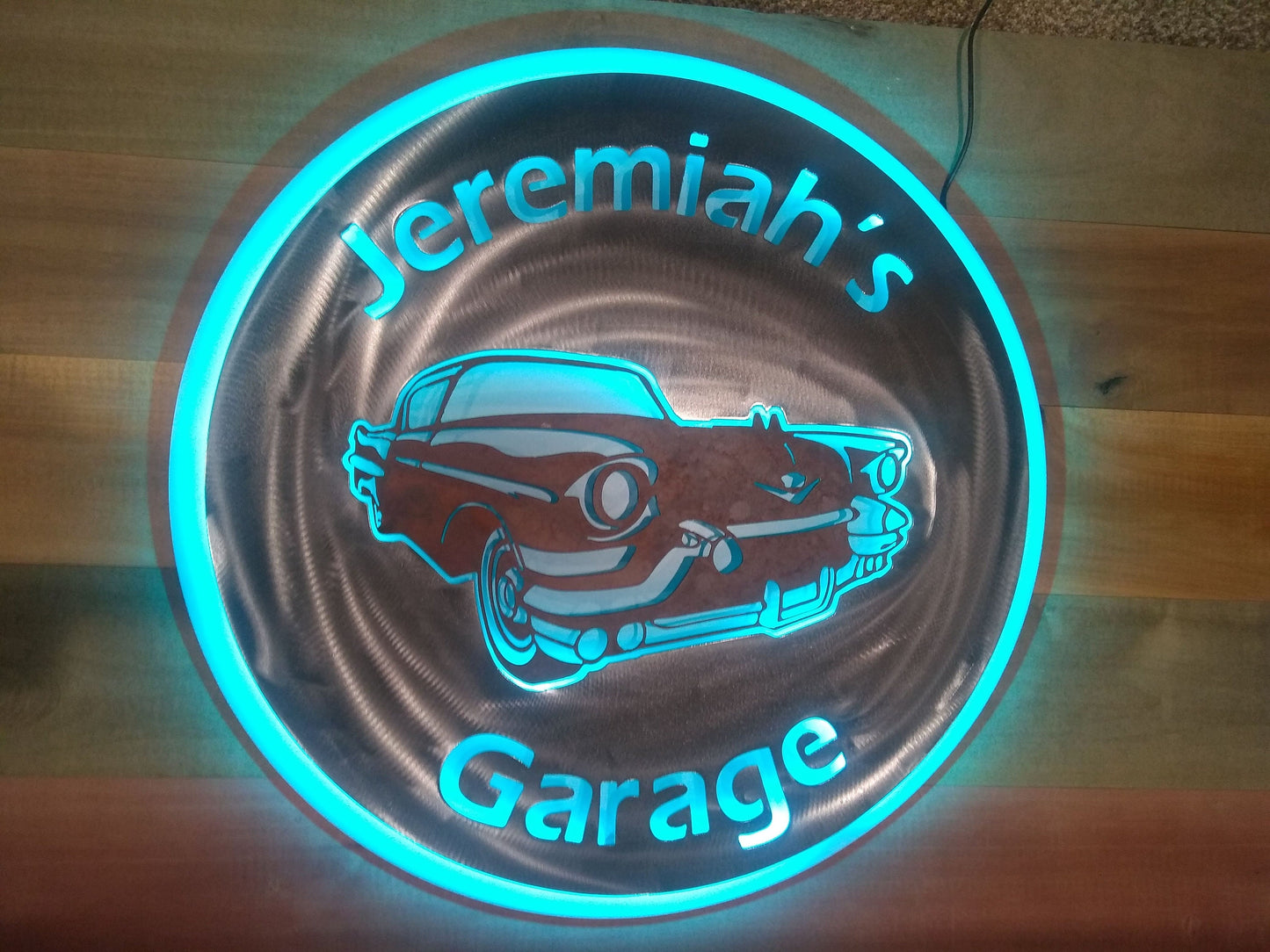 LED Lighted Garage Sign | Metal | Double Panel | Home or Business | Logo | Custom | Made in USA | Free Shipping - Firebolt Custom