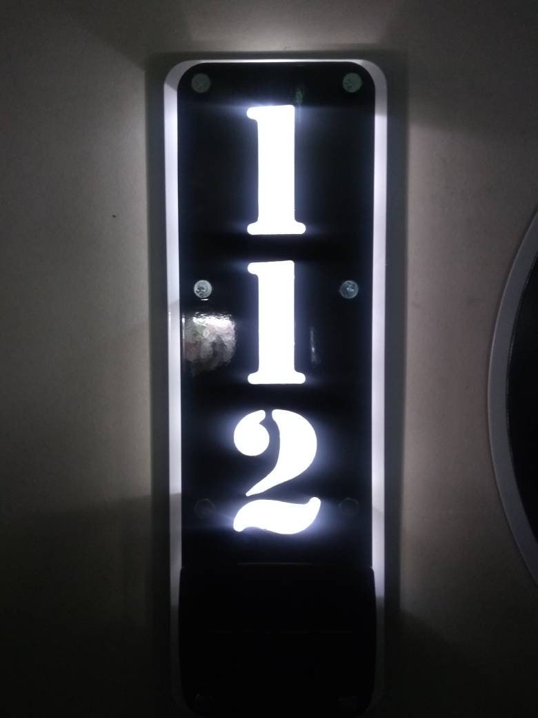 6" Wide Metal Address Sign | Solar LED Lighted | Made in USA | Free Shipping - Firebolt Custom