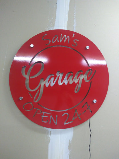 LED Lighted Sign | Double Panel | Metal | Dad | Father | Garage | Custom | Made in USA | Free Shipping - Firebolt Custom