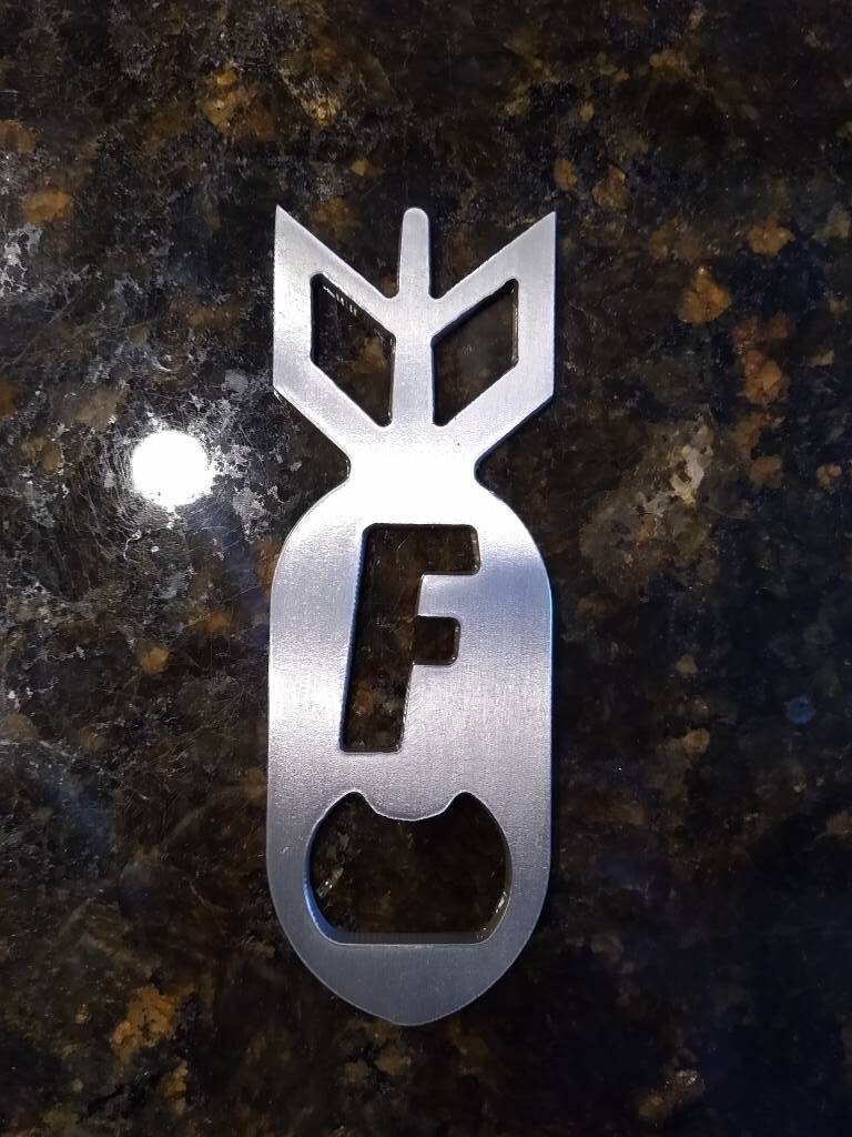 F Bomb | Bottle Opener | Heavy Gauge Steel | Custom | Made in USA | Free Shipping - Firebolt Custom