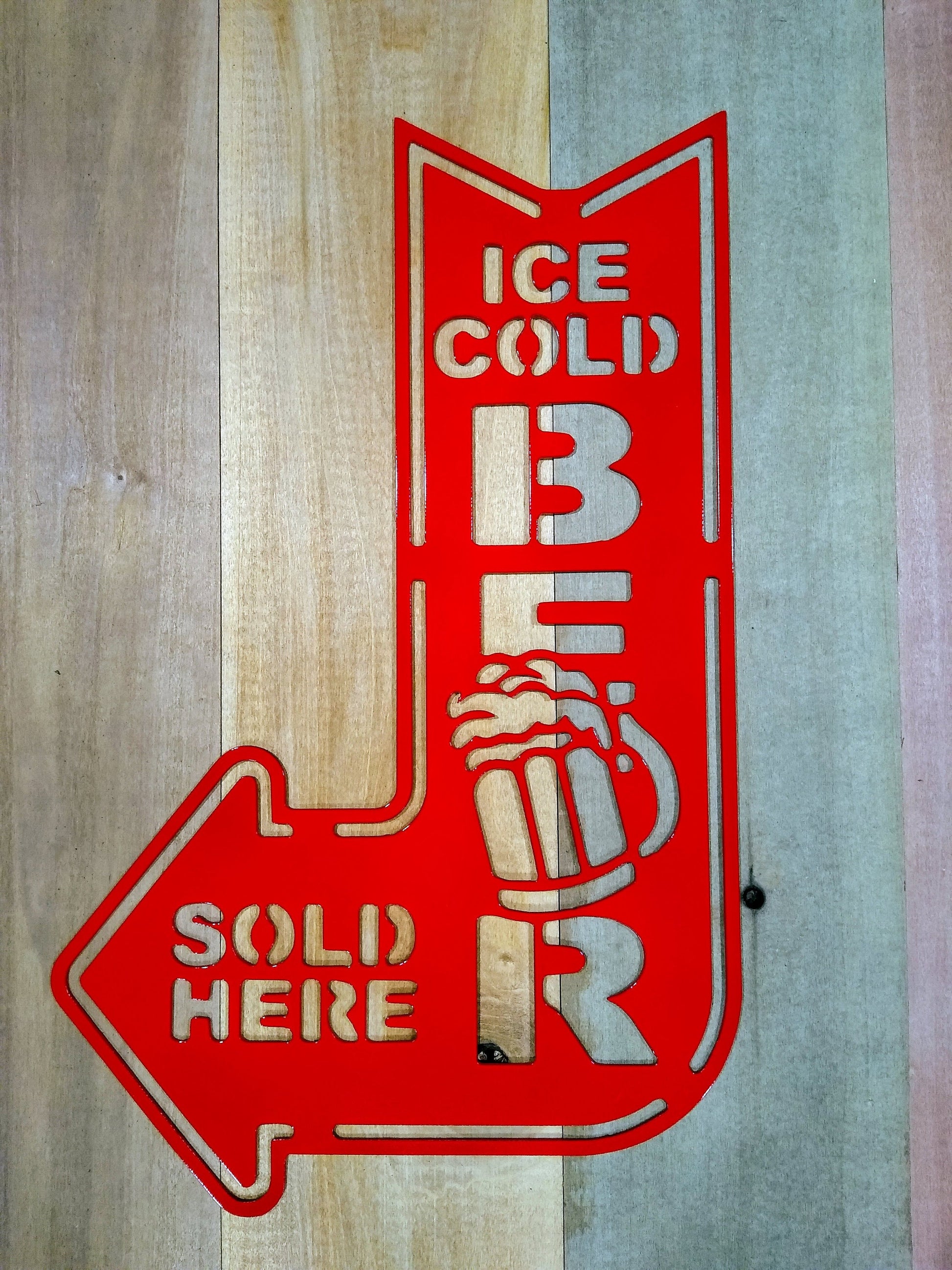 Beer Sign | Ice Cold | Metal | Custom | Made in USA | Free Shipping - Firebolt Custom