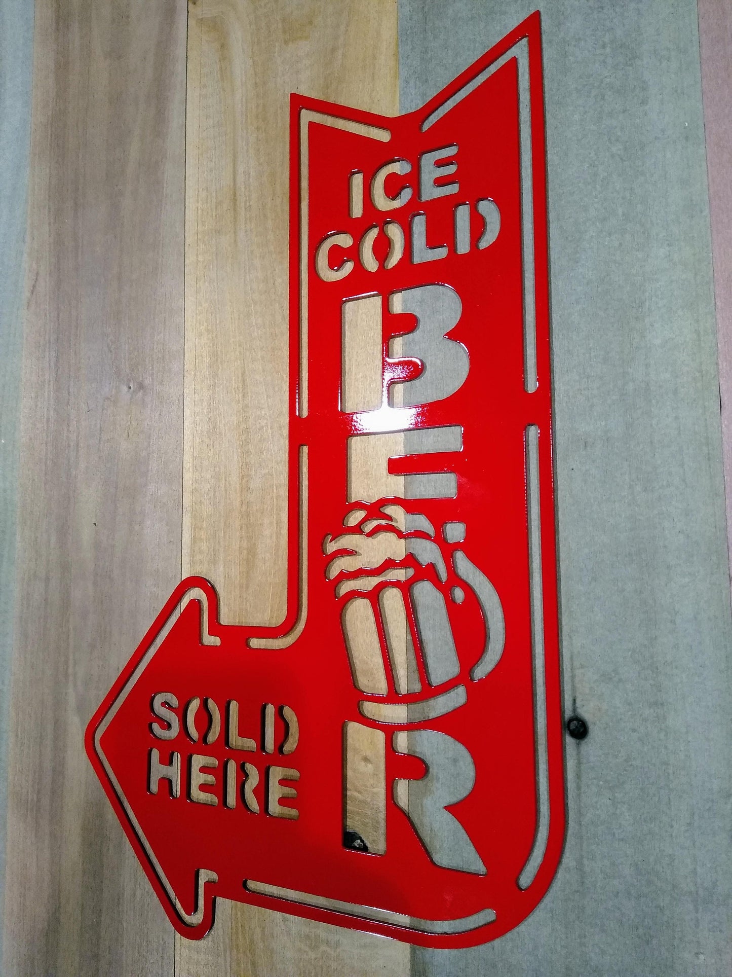 Beer Sign | Ice Cold | Metal | Custom | Made in USA | Free Shipping - Firebolt Custom