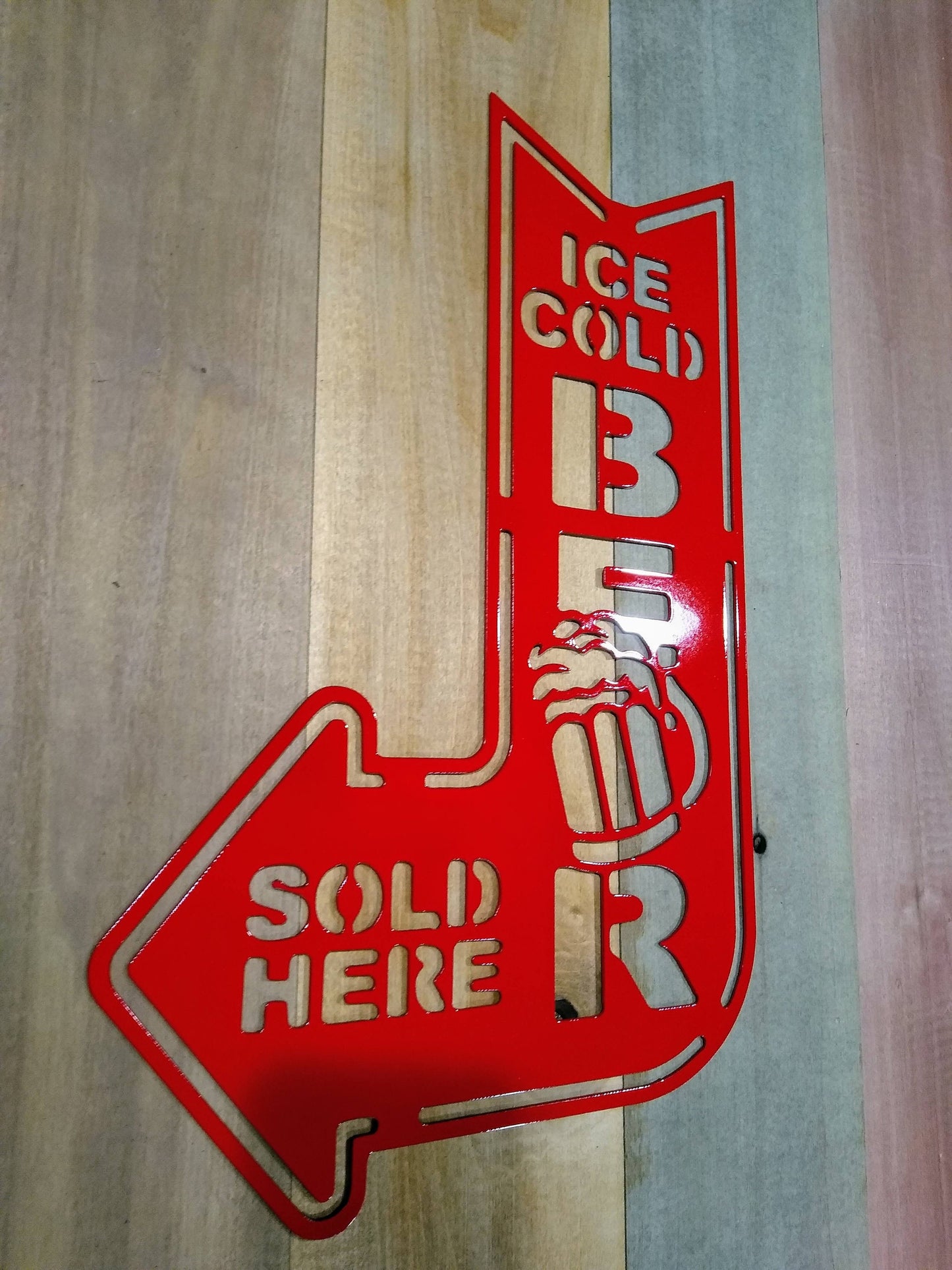 Beer Sign | Ice Cold | Metal | Custom | Made in USA | Free Shipping - Firebolt Custom