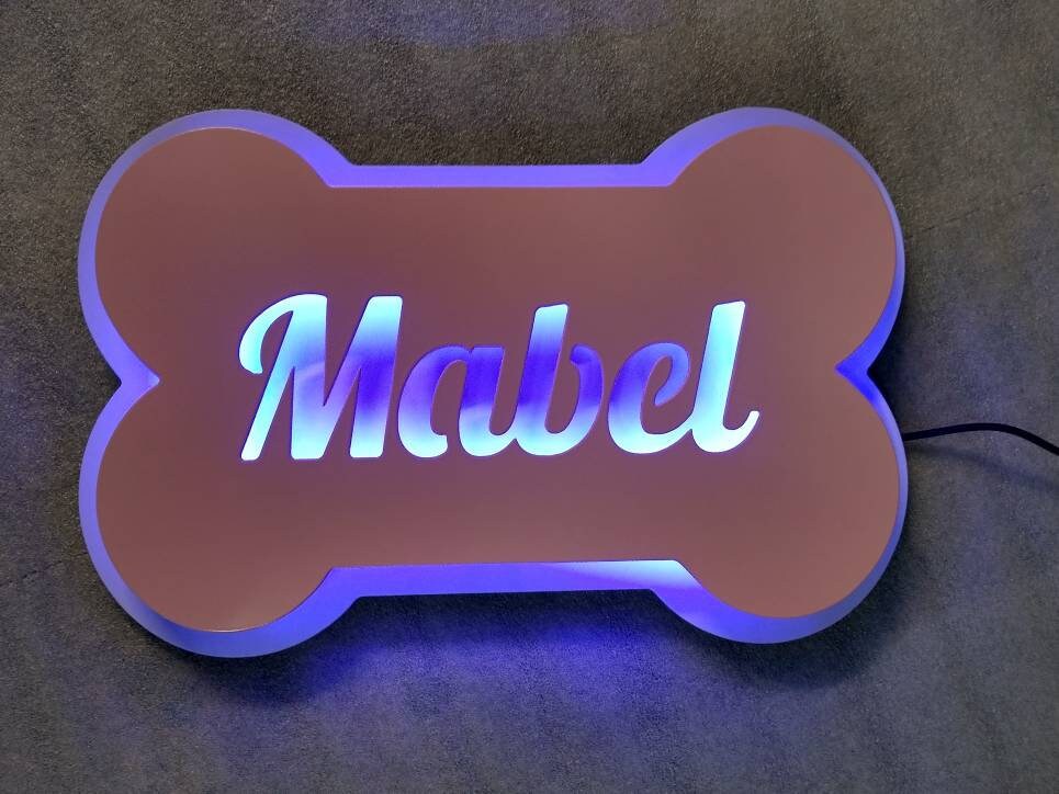 Pet | Dog Bone | Metal | LED Lighted Sign | Made in USA | Free Shipping - Firebolt Custom