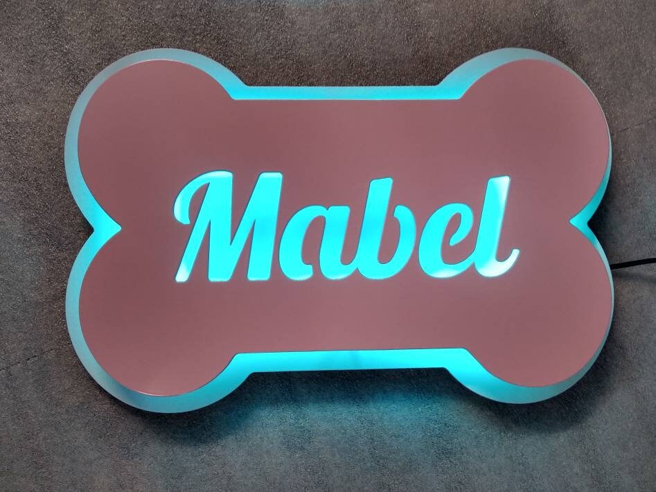 Pet | Dog Bone | Metal | LED Lighted Sign | Made in USA | Free Shipping - Firebolt Custom