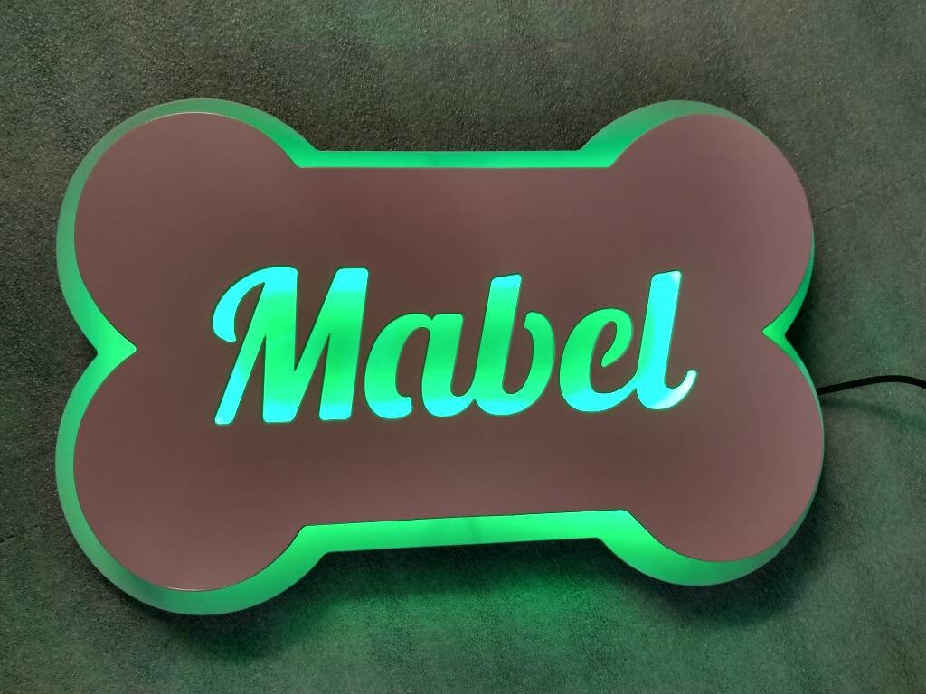 Pet | Dog Bone | Metal | LED Lighted Sign | Made in USA | Free Shipping - Firebolt Custom