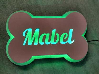 Pet | Dog Bone | Metal | LED Lighted Sign | Made in USA | Free Shipping - Firebolt Custom