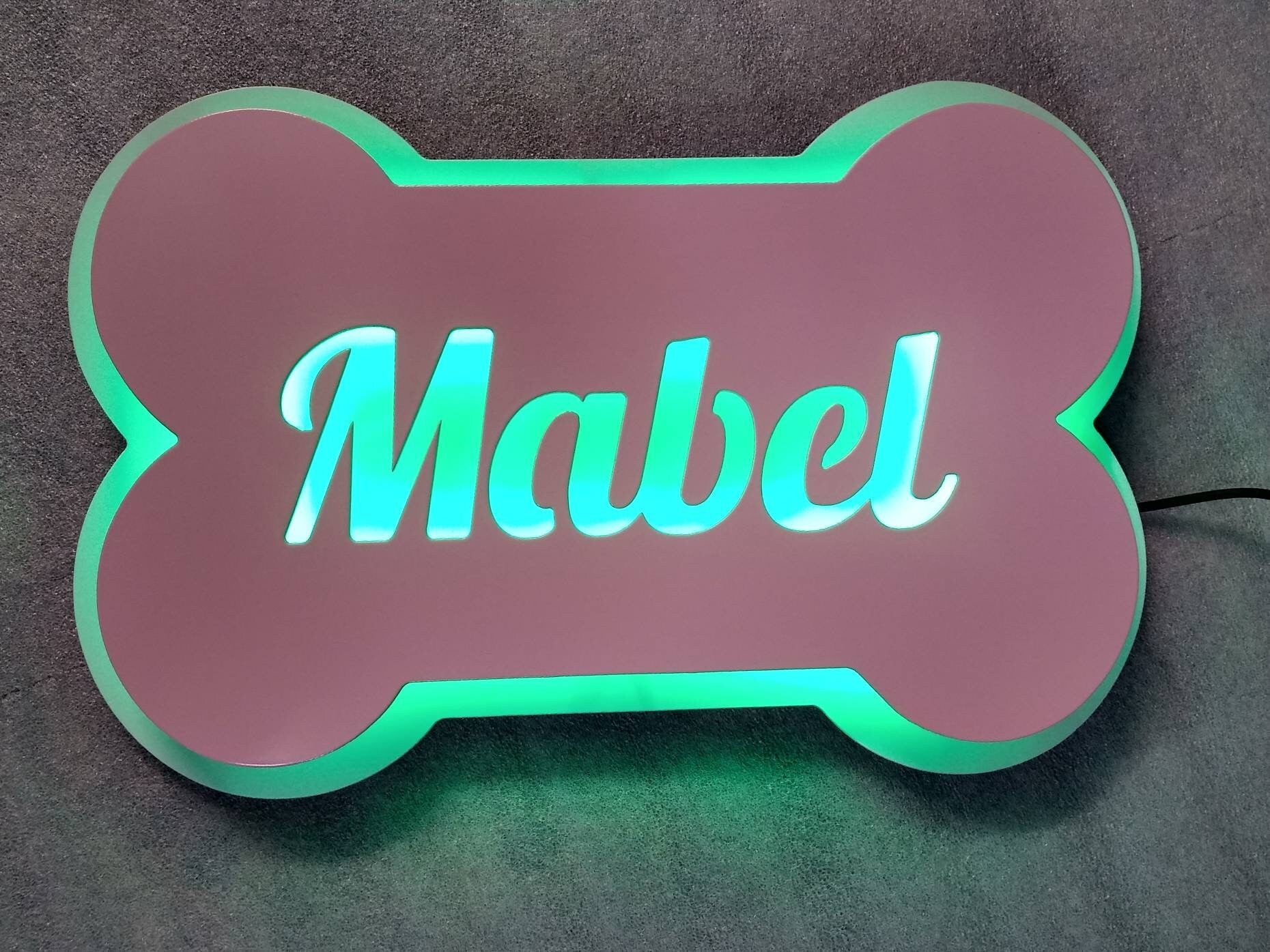 Pet | Dog Bone | Metal | LED Lighted Sign | Made in USA | Free Shipping - Firebolt Custom