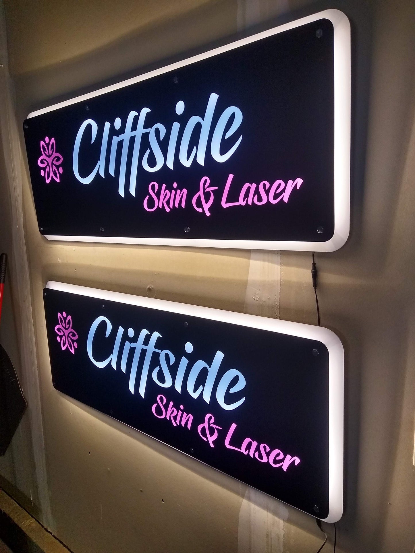 LED Lighted Metal Sign | Double Panel | Home or Business | Logo | Custom | Made in USA | Free Shipping - Firebolt Custom