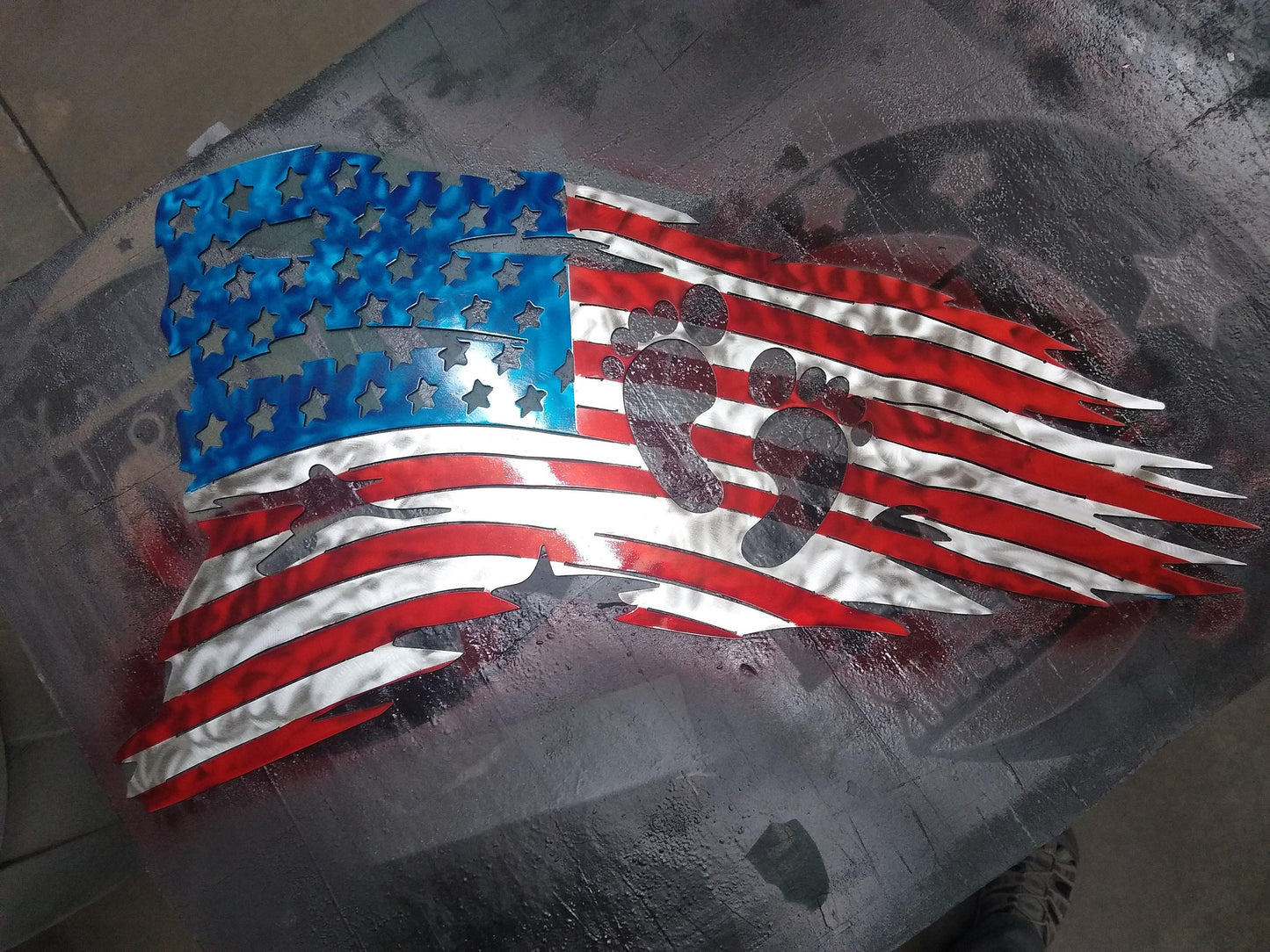 American Flag | Tattered | Multiple Finish Options | Made in USA | Free Shipping - Firebolt Custom