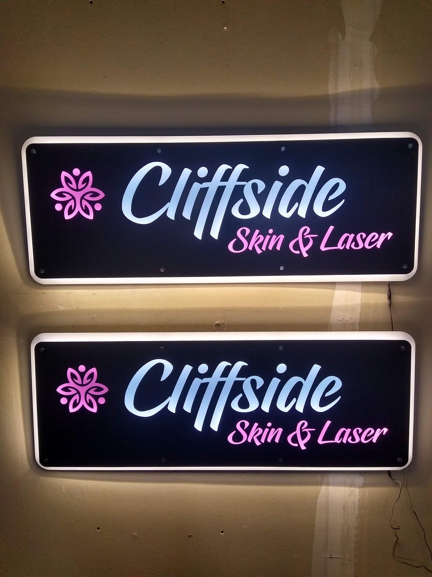 LED Lighted Metal Sign | Double Panel | Home or Business | Logo | Custom | Made in USA | Free Shipping - Firebolt Custom