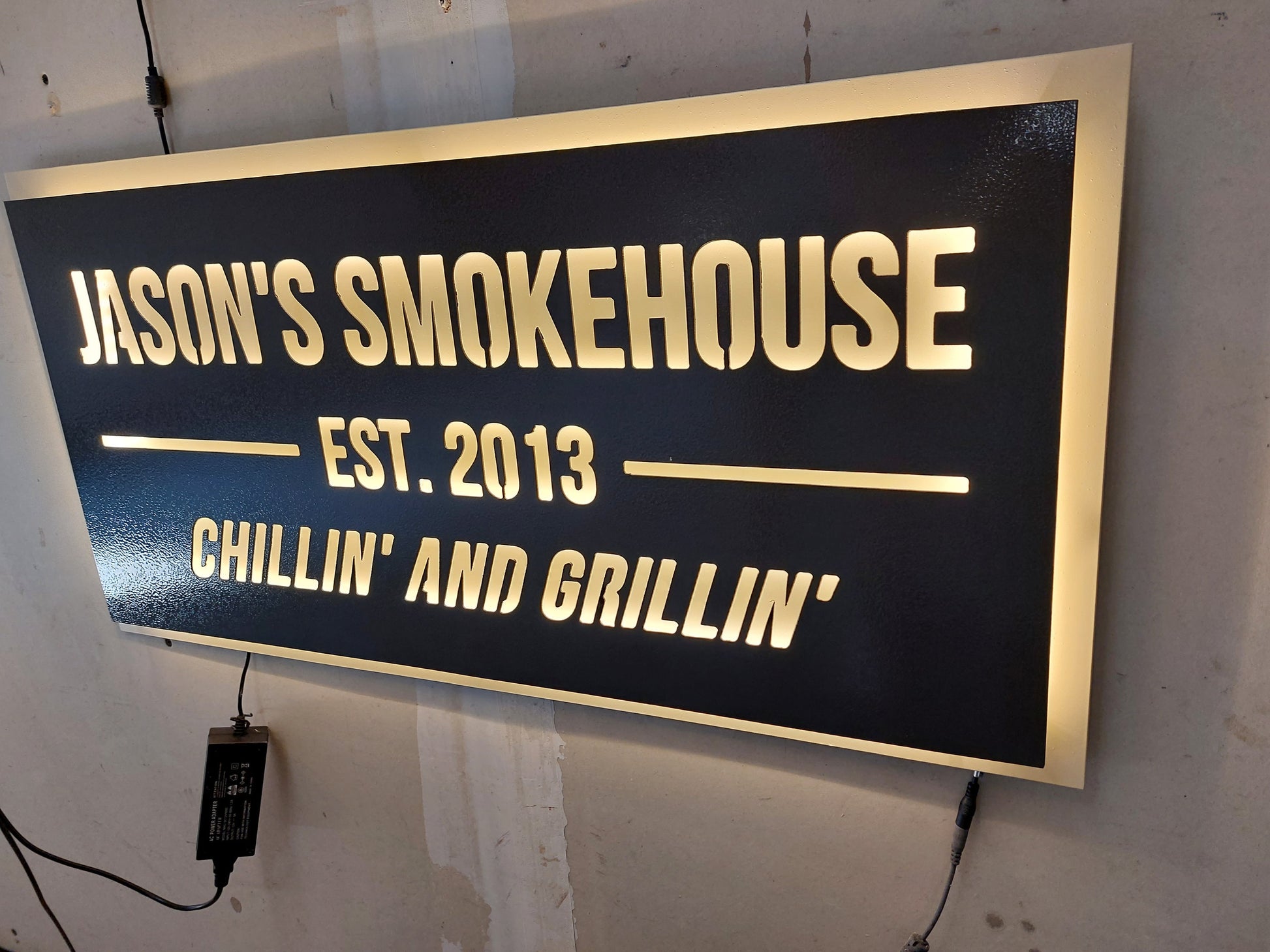 LED Lighted Metal Sign | Double Panel | Home or Business | Made in USA | Free Shipping - Firebolt Custom