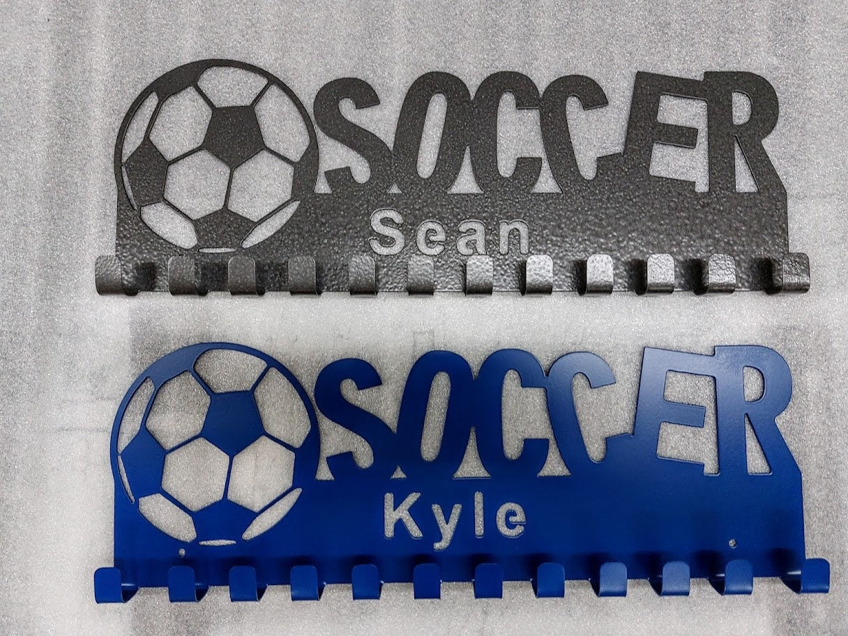 Soccer Medal Holder | 12 Hooks | Metal | Made in USA | Free Shipping - Firebolt Custom