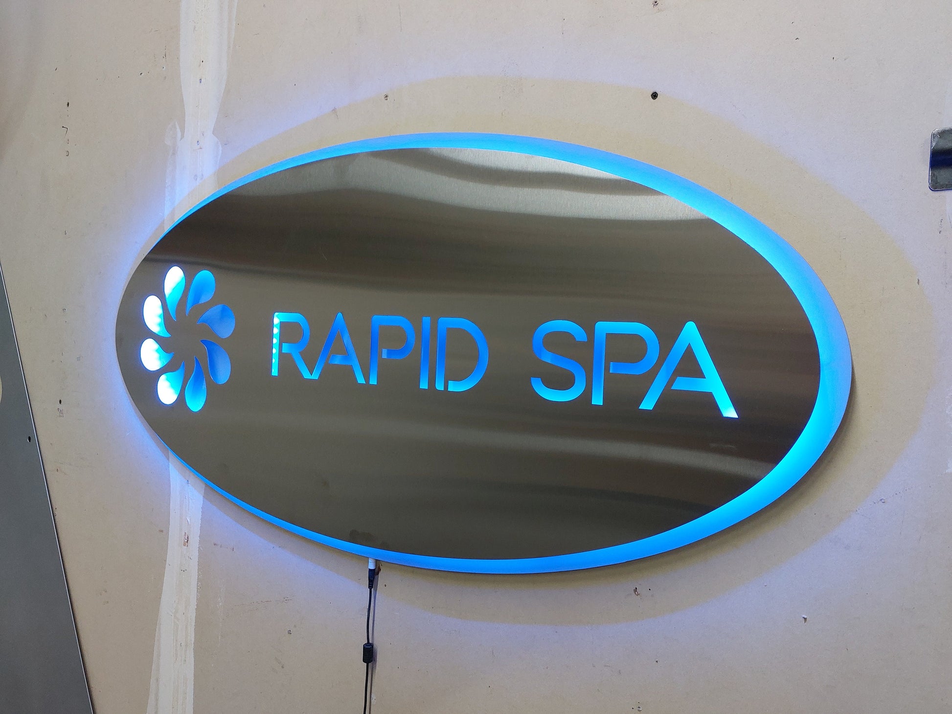 LED Lighted Stainless Steel Sign | Double Panel | Home or Business | Logo | Custom | Made in USA | Free Shipping - Firebolt Custom