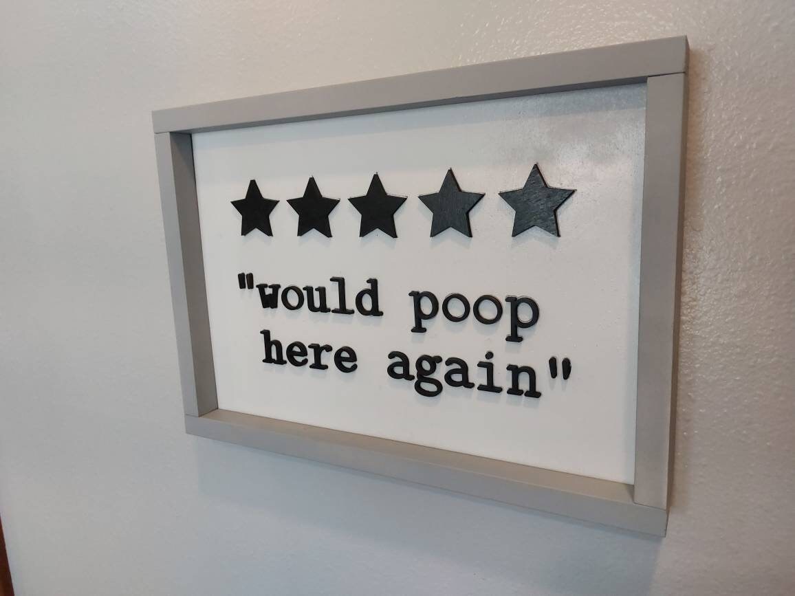 Would Poop Here Again | Wood Sign | Custom | Personalized | Made in USA | Free Shipping - Firebolt Custom