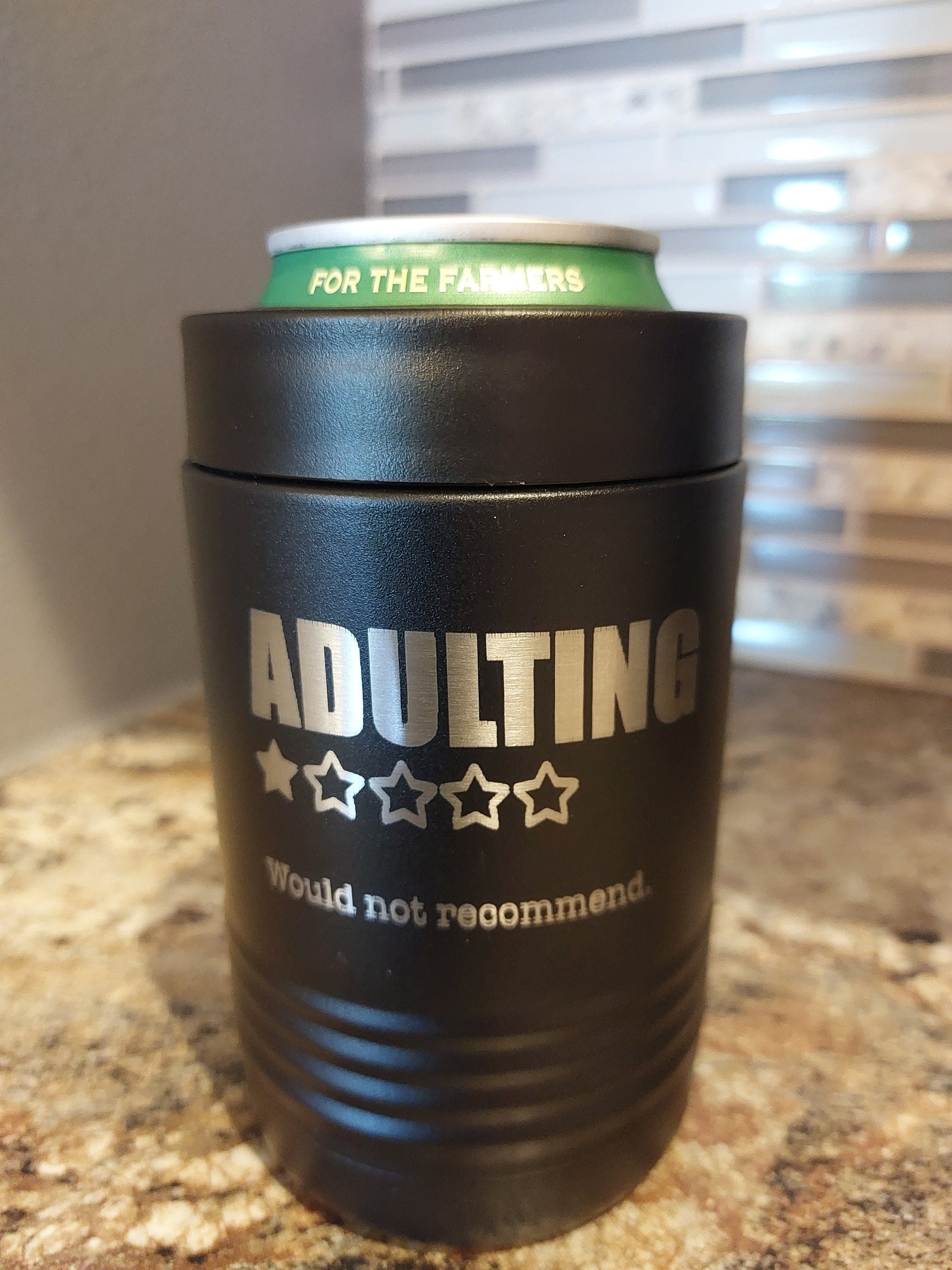 Can Holder | Custom | Laser Engraved | Stainless Steel Cozie | Beverage Holder | Made in USA | Free Shipping - Firebolt Custom