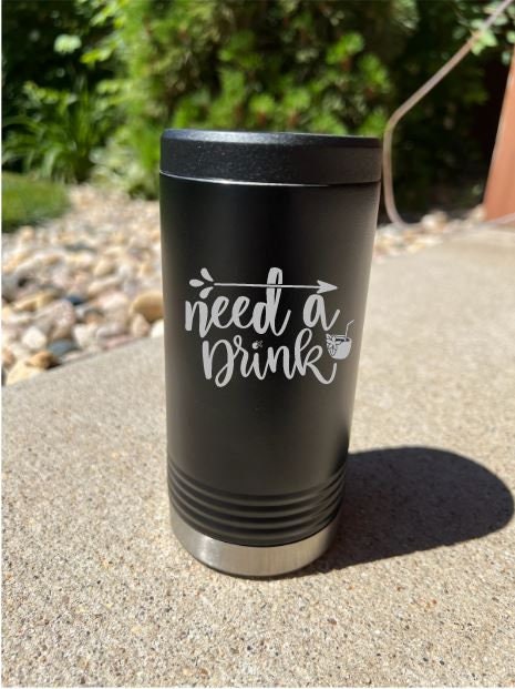 Can Holder | Custom | Laser Engraved | Stainless Steel Cozie | Beverage Holder | Made in USA | Free Shipping - Firebolt Custom