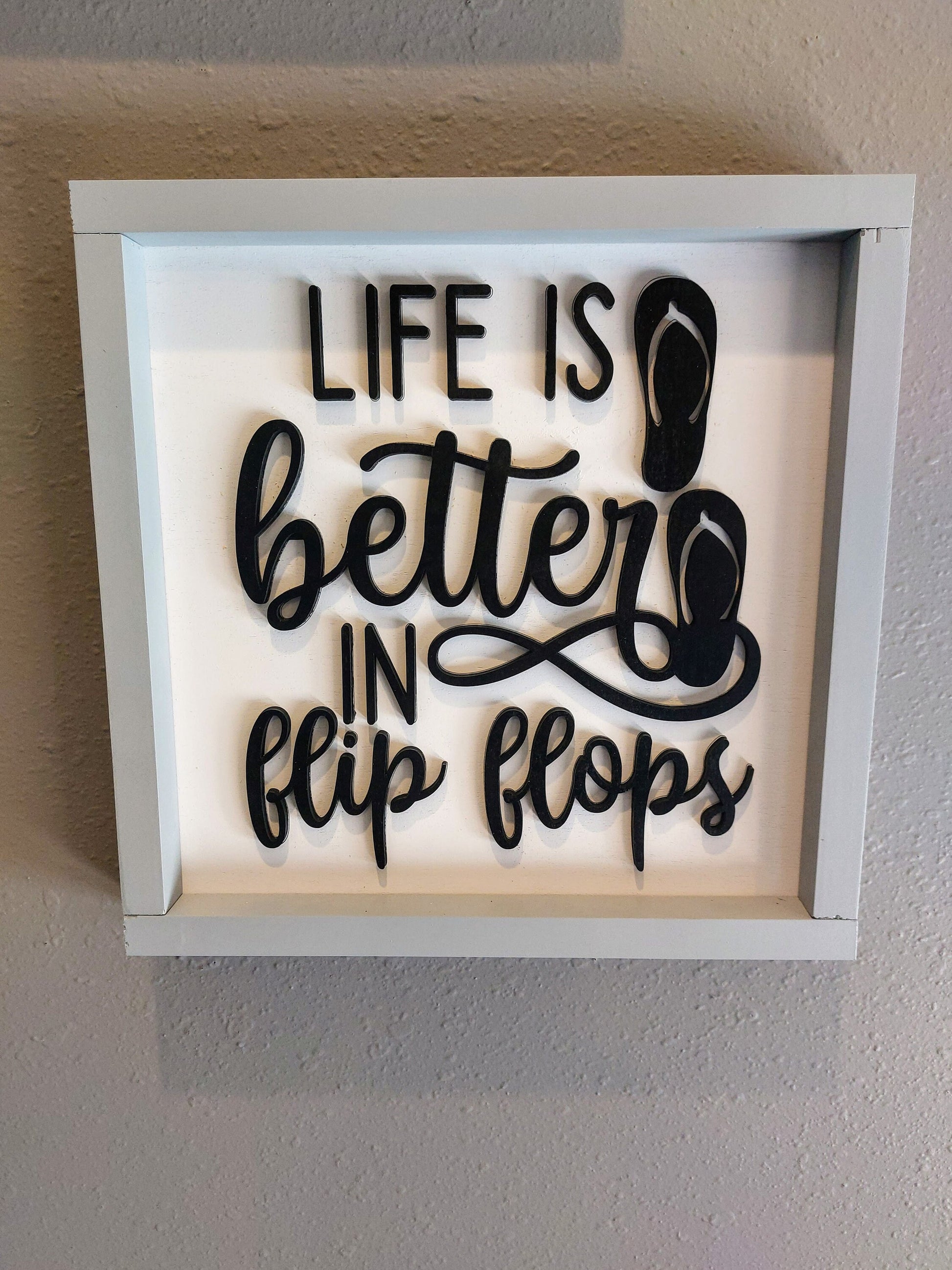 Life is better in Flip Flops laser cut wood sign - Firebolt Custom