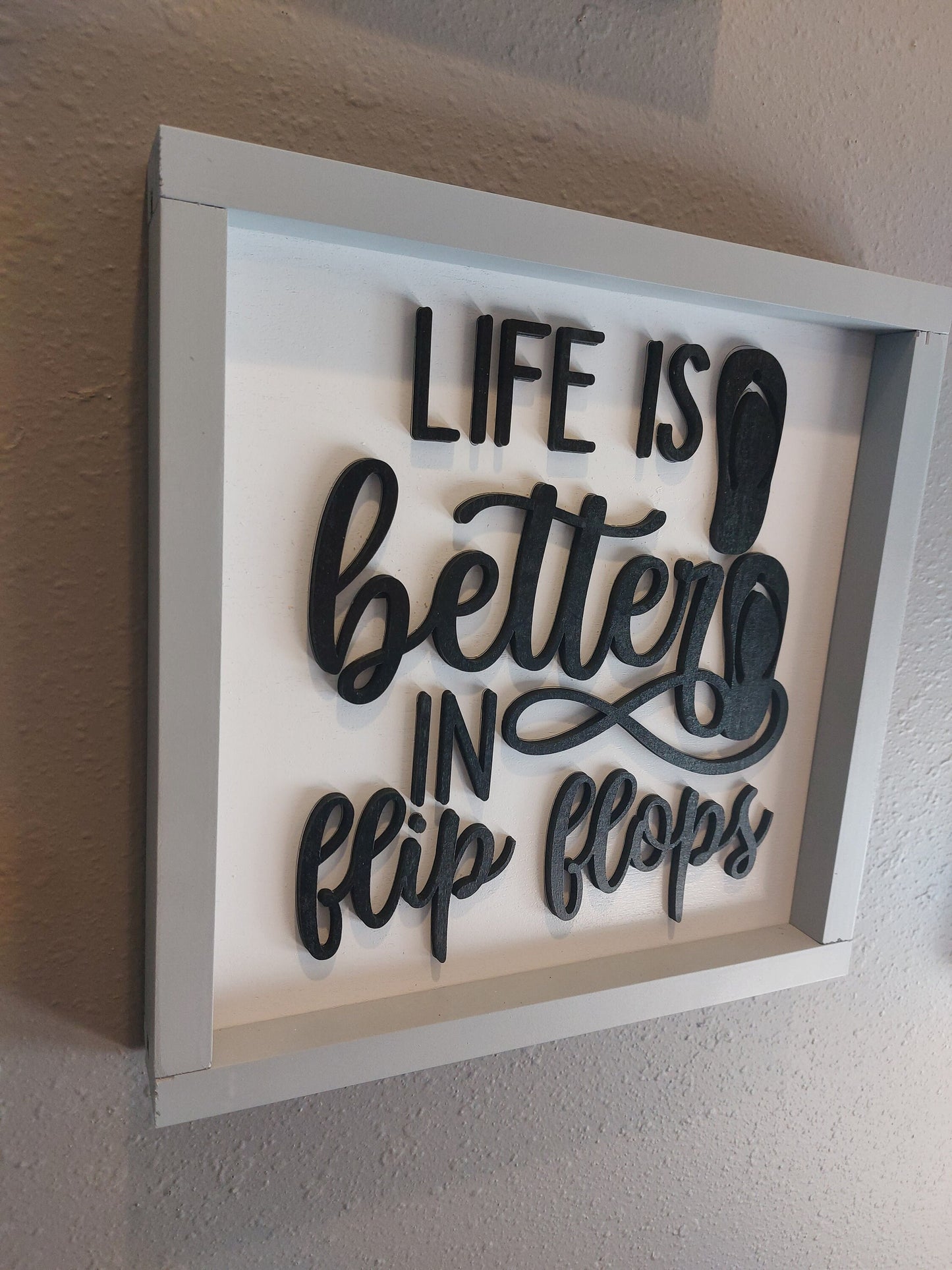 Life is better in Flip Flops laser cut wood sign - Firebolt Custom