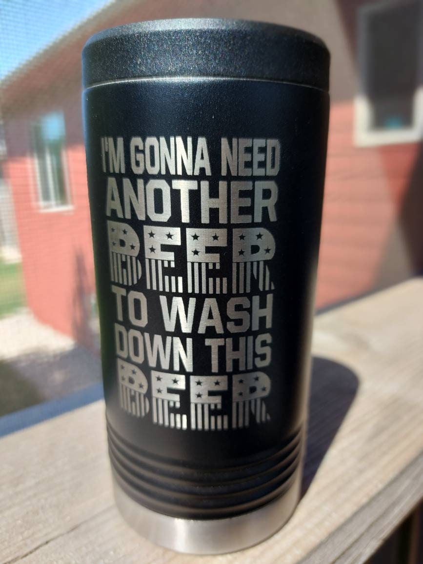 Can Holder | Custom | Laser Engraved | Stainless Steel Cozie | Beverage Holder | Made in USA | Free Shipping - Firebolt Custom