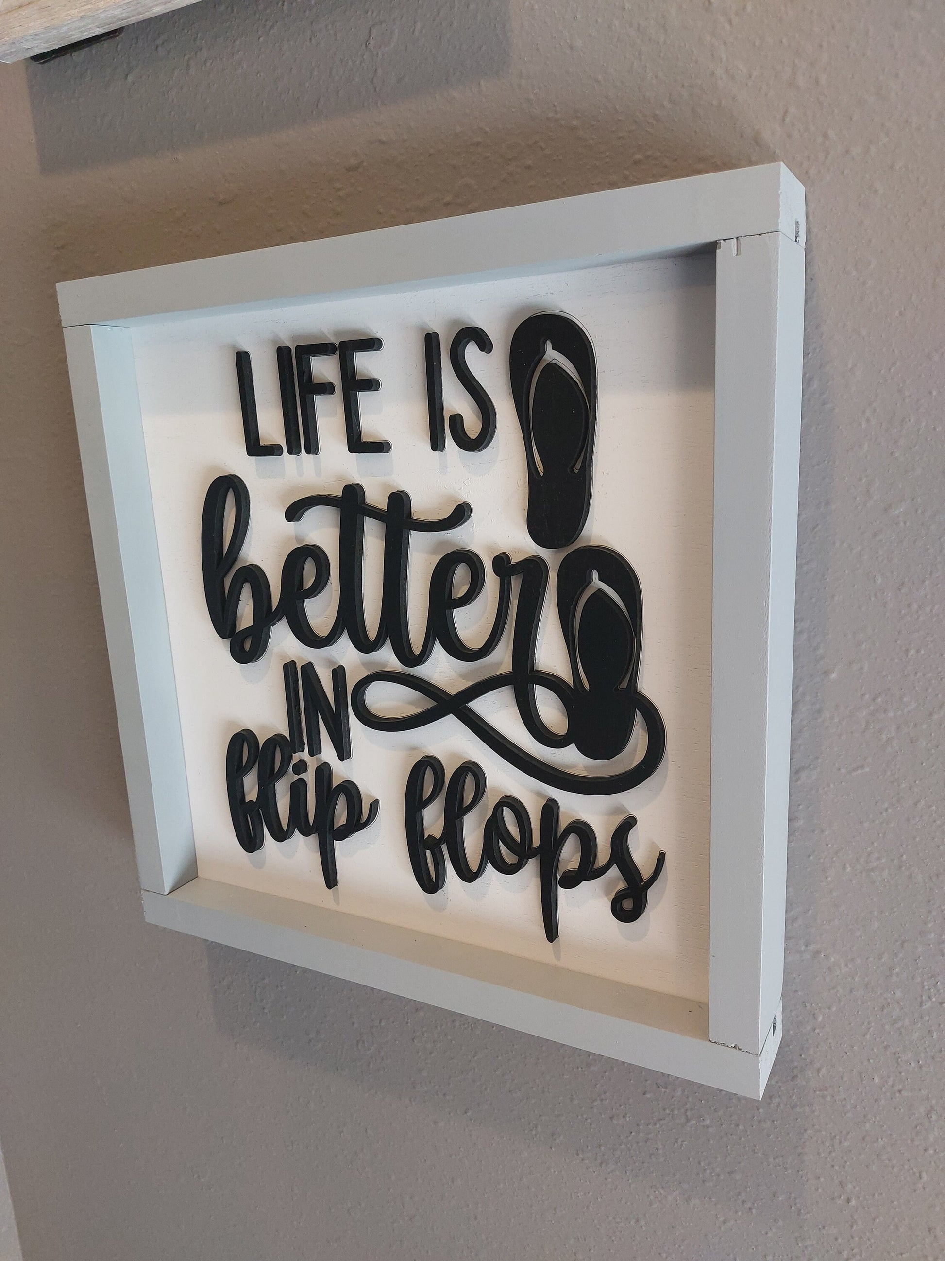 Life is better in Flip Flops laser cut wood sign - Firebolt Custom