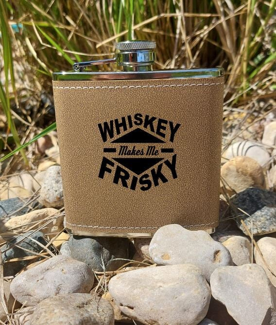 Stainless Steel Flask | Leather Wrapped | Custom Engraving | Whiskey | Alcohol | Made in USA | Free Shipping - Firebolt Custom