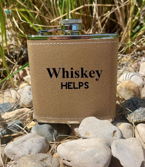 Stainless Steel Flask | Leather Wrapped | Custom Engraving | Whiskey | Alcohol | Made in USA | Free Shipping - Firebolt Custom