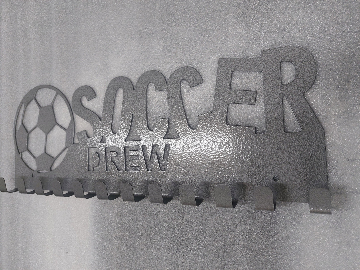 Soccer Medal Holder | 12 Hooks | Metal | Made in USA | Free Shipping - Firebolt Custom