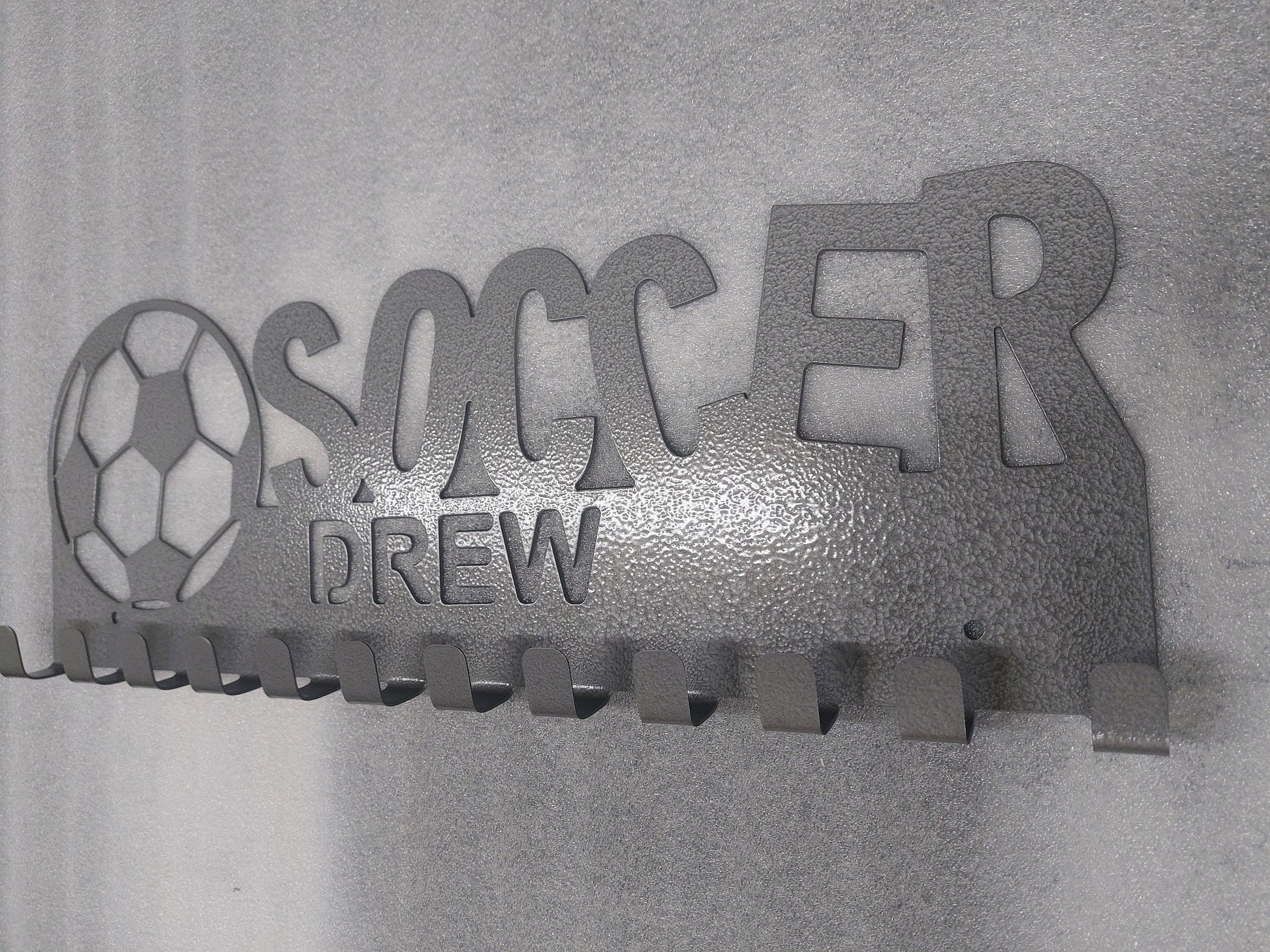 Soccer Medal Holder | 12 Hooks | Metal | Made in USA | Free Shipping - Firebolt Custom