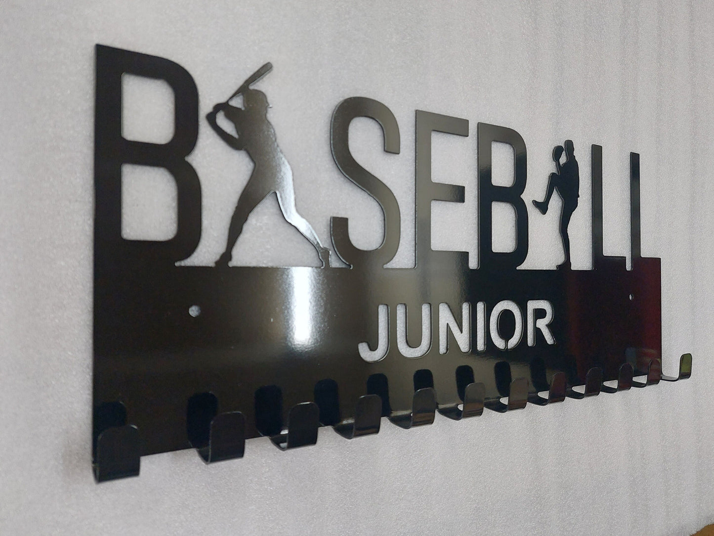 Baseball Medal Holder | 12 Hooks | Metal | Custom | Personalized | Made in USA | Free Shipping - Firebolt Custom