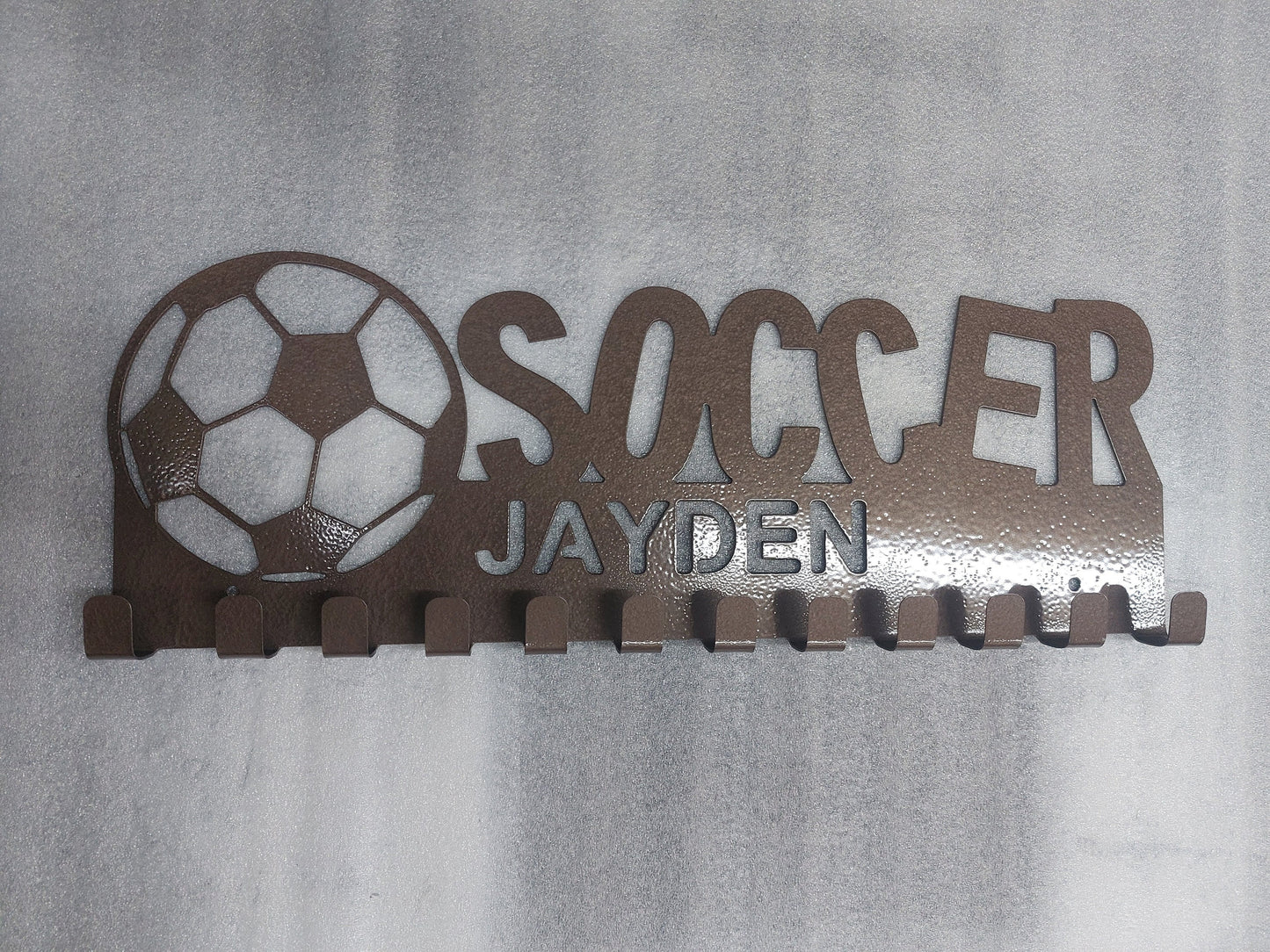 Soccer Medal Holder | 12 Hooks | Metal | Made in USA | Free Shipping - Firebolt Custom