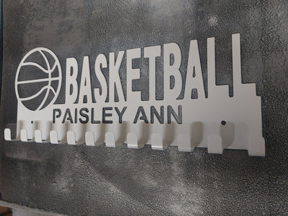Basketball Medal Holder | 12 Hooks | Made in USA | Free Shipping - Firebolt Custom