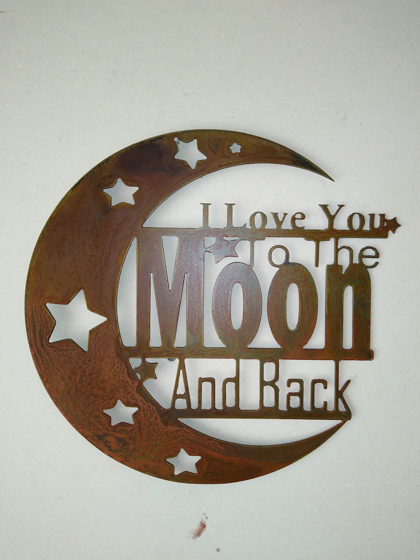 I Love You to the Moon and Back Metal Wall Hanging | Custom | Made in USA | Free Shipping - Firebolt Custom