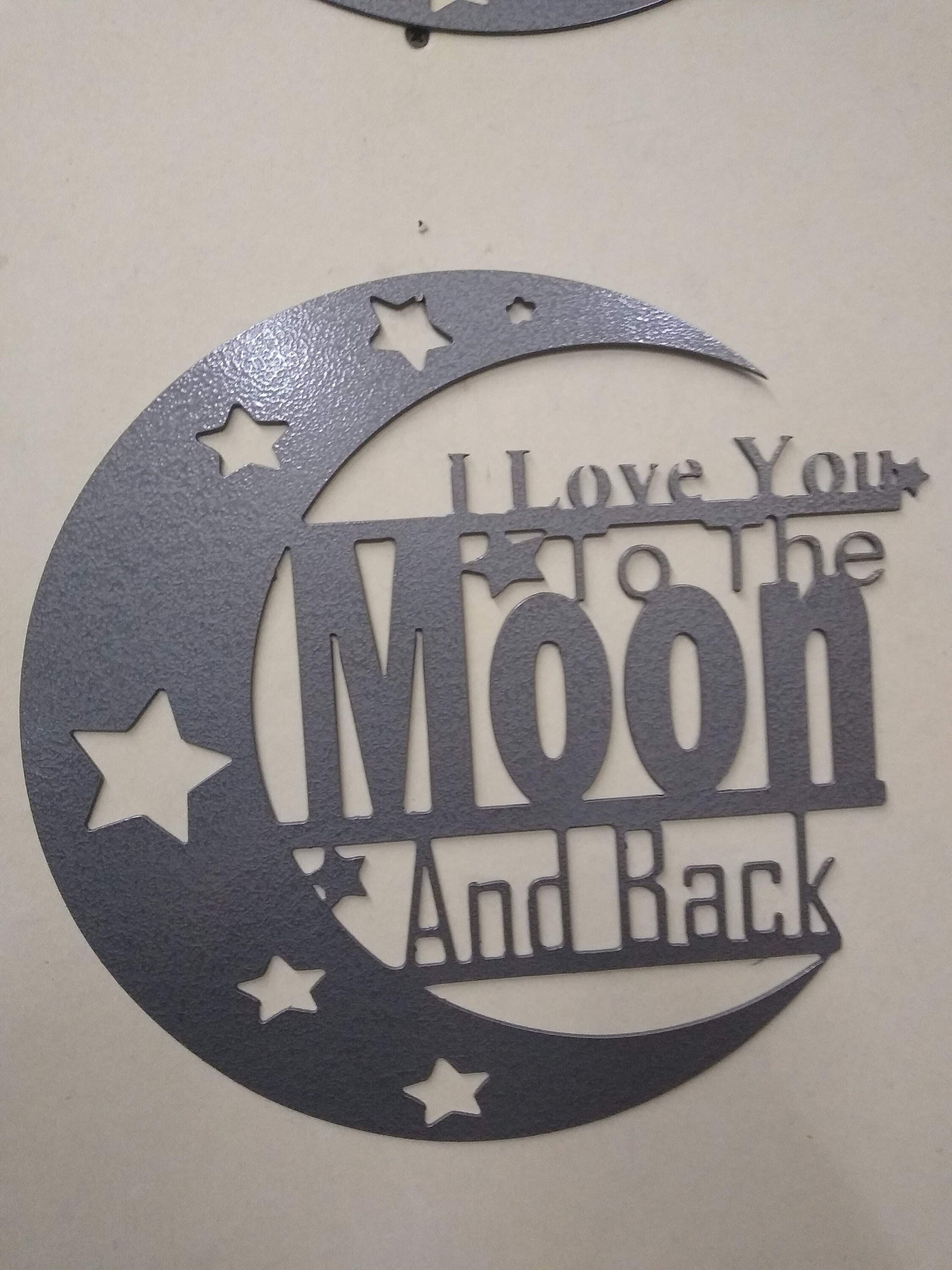 I Love You to the Moon and Back Metal Wall Hanging | Custom | Made in USA | Free Shipping - Firebolt Custom