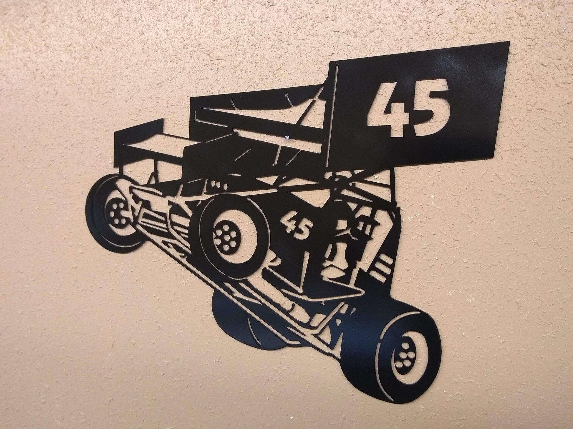 Sprint Car | Metal | Wall Hanging | Custom Number | Made in USA | Free Shipping - Firebolt Custom