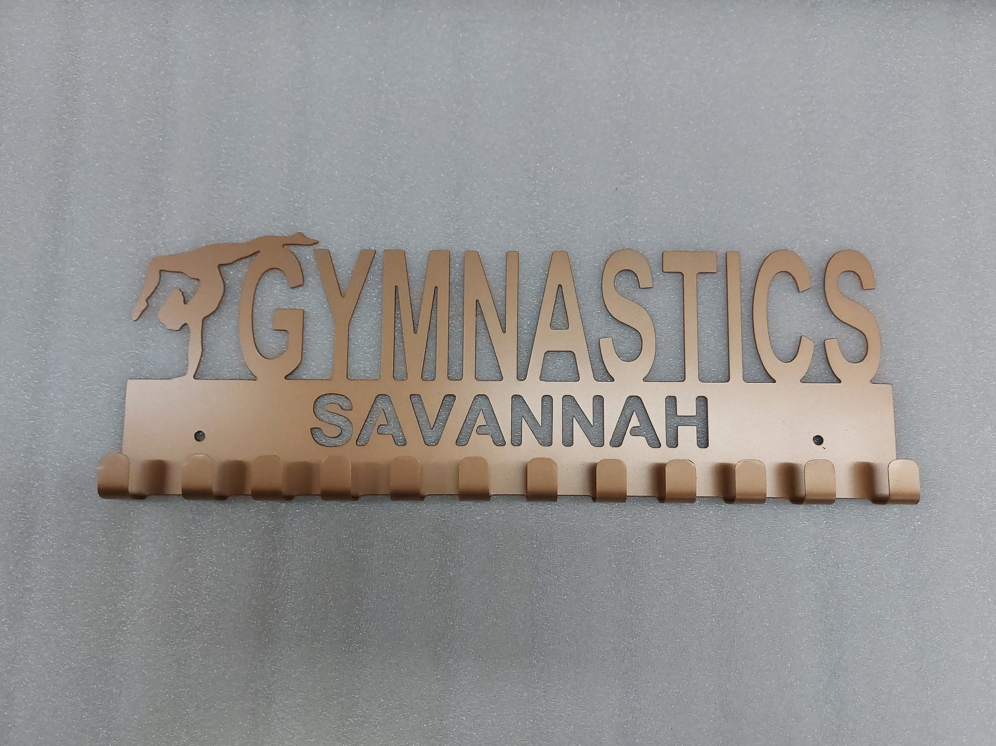 Gymnastics Medal Holder | 12 Hooks | Made in USA | Free Shipping - Firebolt Custom