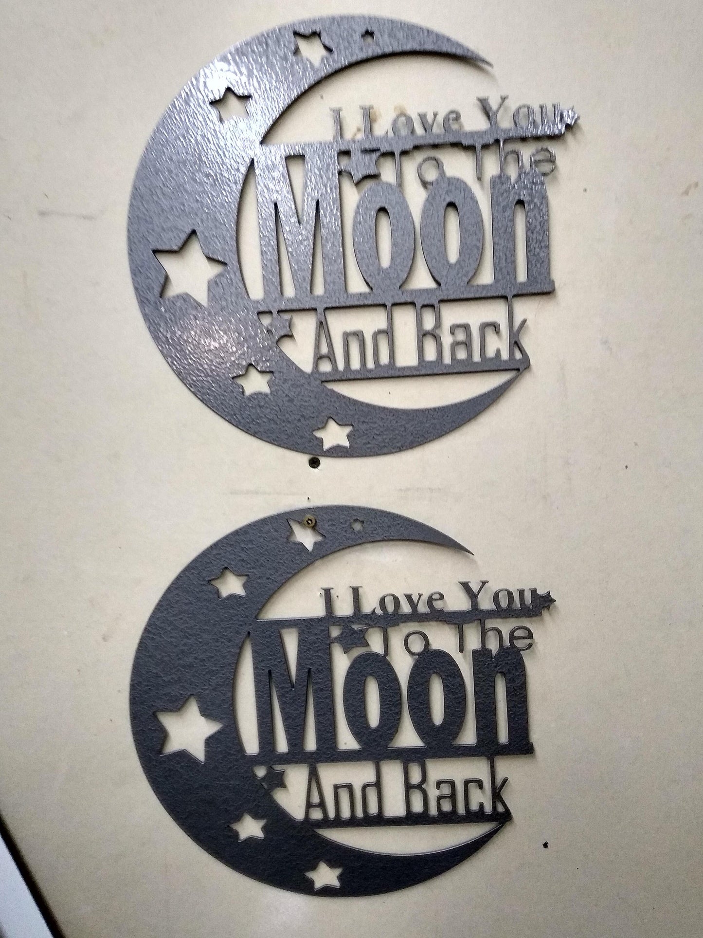 I Love You to the Moon and Back Metal Wall Hanging | Custom | Made in USA | Free Shipping - Firebolt Custom